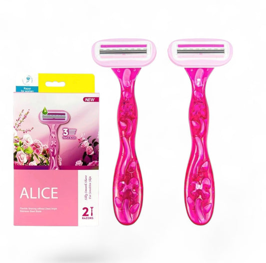Alice Silky Smooth Razors 2PCs للبشرة المختلطة