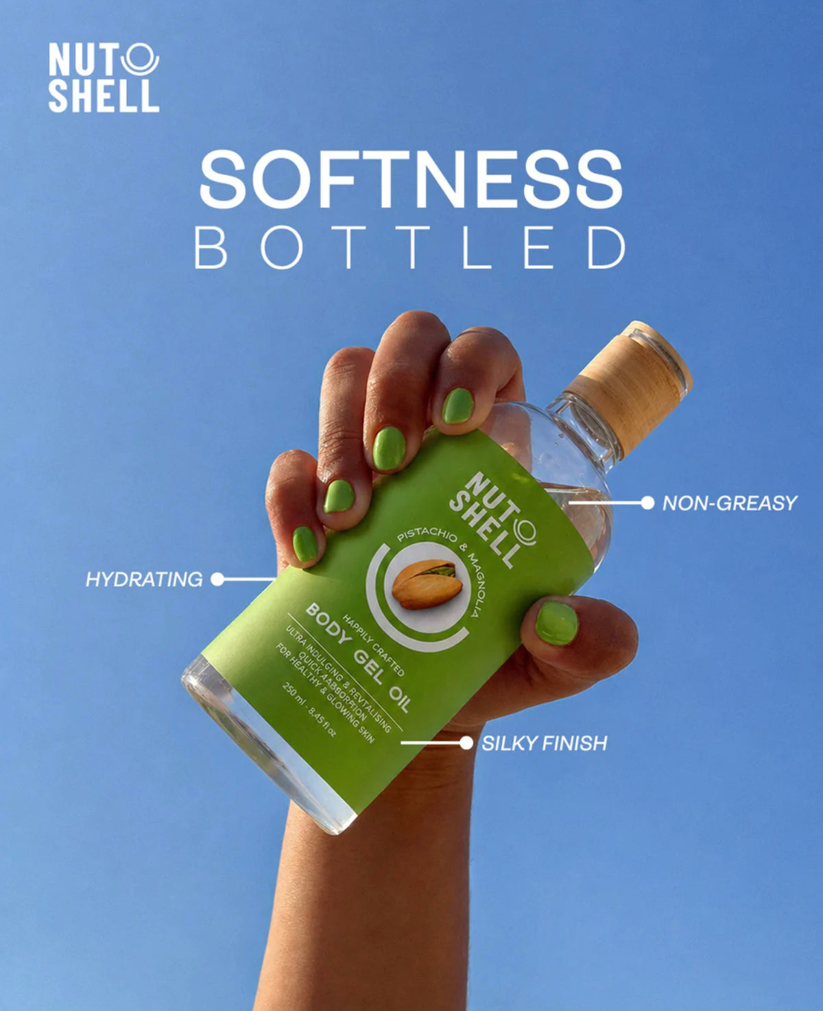 Nutshell Body Gel Oil بالفستق و الماغنوليا