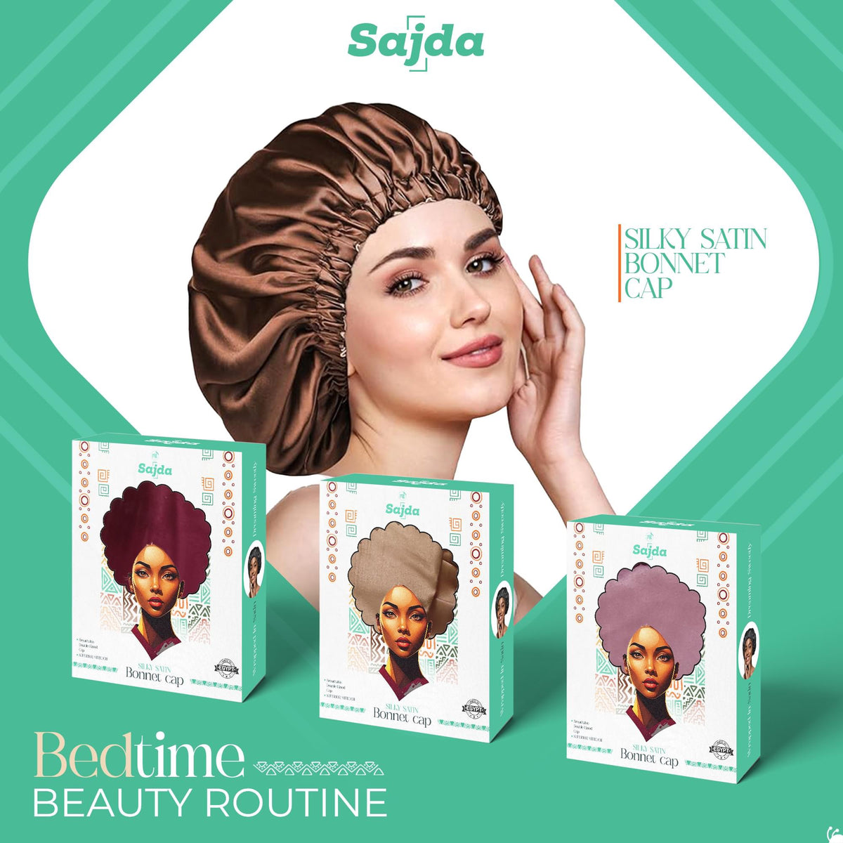 Sajda Satin Bonnet بونية ستان + توكة ستان