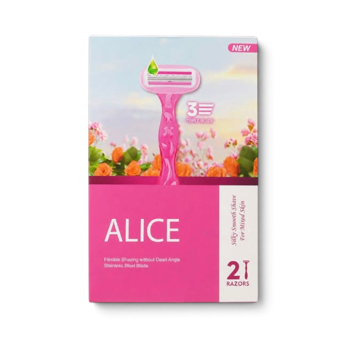 Alice Silky Smooth Razors 2PCs للبشرة المختلطة
